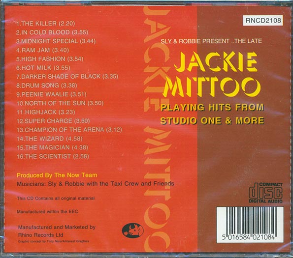 Jackie Mittoo - Sly & Robbie Present The Late Great Jackie Mittoo