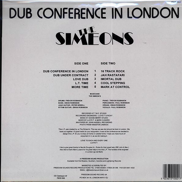 Simeons - Dub Conference In London