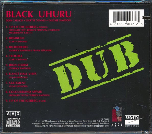 Black Uhuru - Iron Storm Dub