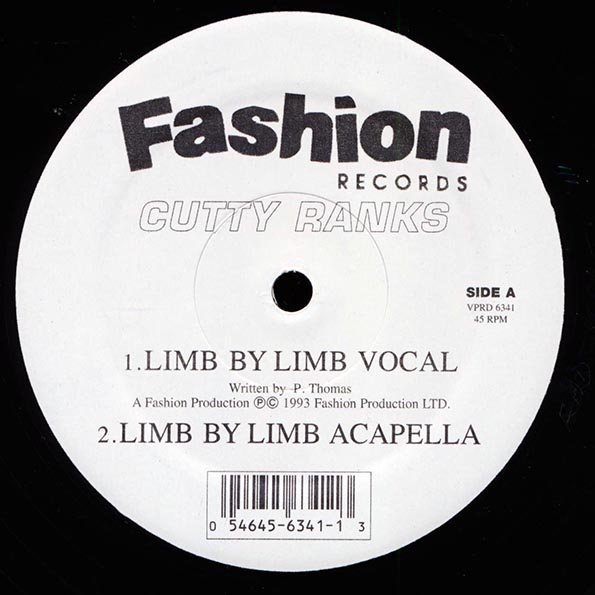 Cutty Ranks - Limb By Limb (Vocal); Cutty Ranks - Limb By Limb (Acapella)  /  Cutty Ranks - Limb By Limb (Hip Hop Mix)
