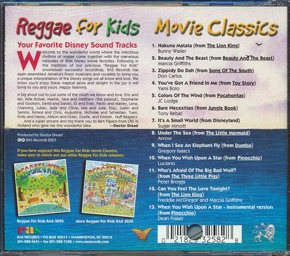 Reggae For Kids: Disney Movie Classics