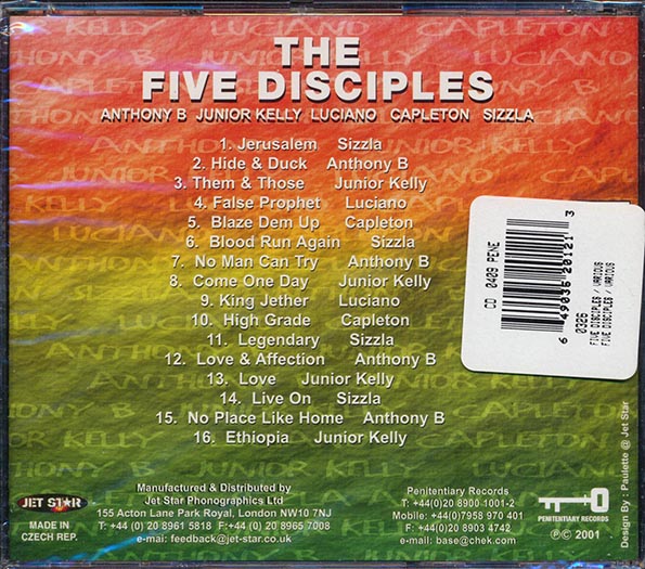Anthony B, Jr. Kelly, Luciano, Sizzla, Capleton - Five Disciples