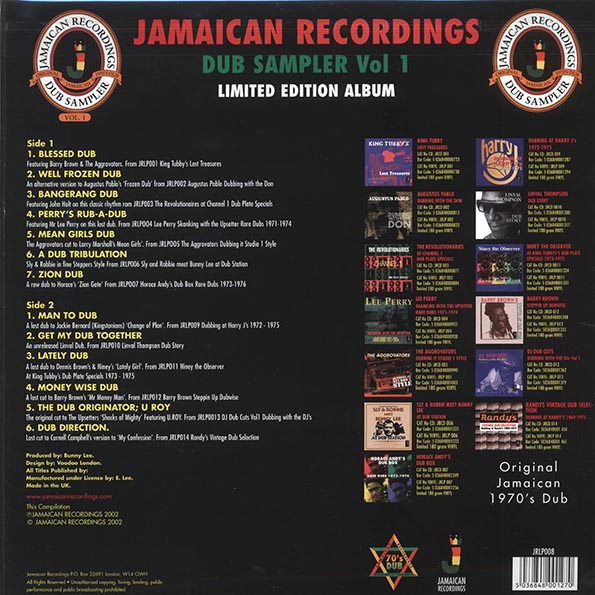 Jamaican Recordings Dub Sampler Volume 1