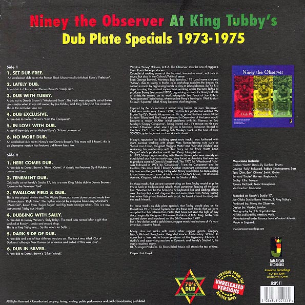 Niney The Observer - Niney The Observer At King Tubby's: Dub Plate Specials