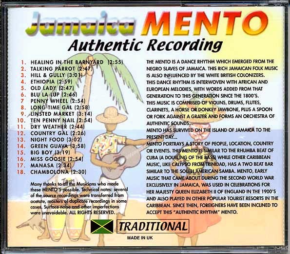 Jamaica Mento Authentic Recording