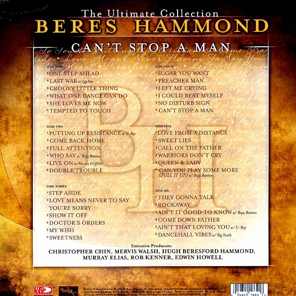 Beres Hammond - Can't Stop A Man: Ultimate Collection