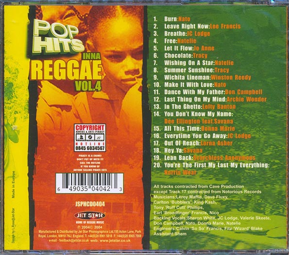 Pop Hits Inna Reggae Volume 4