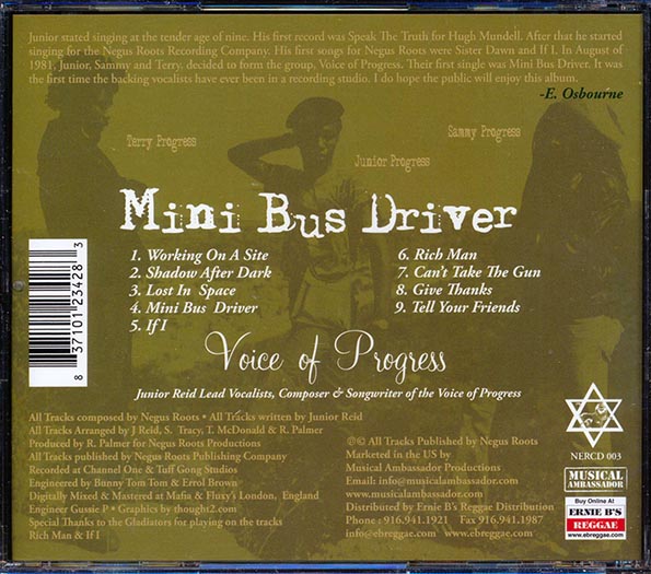 Voice Of Progress (Jr. Reid, Sammy Tracy, Terry McDermott) - Mini Bus Driver