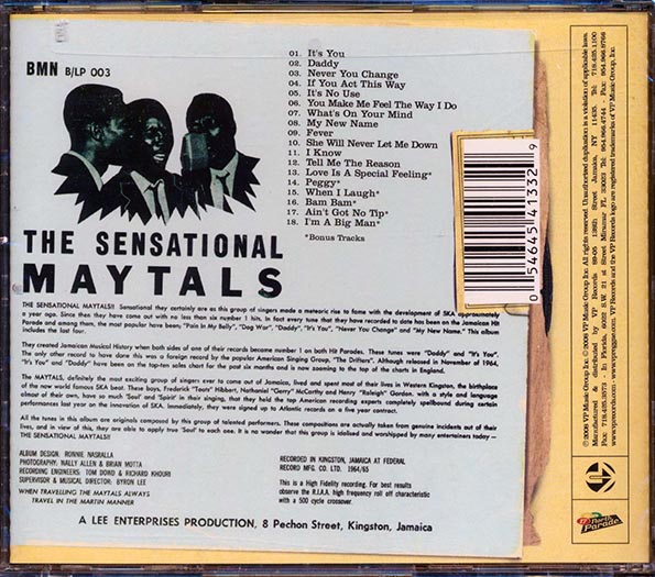 Toots & The Maytals - The Sensational Maytals (With 6 Bonus Tracks)