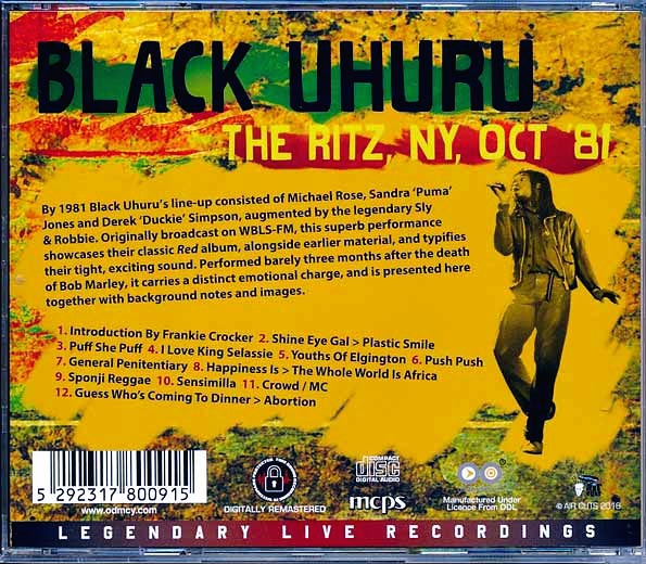 Black Uhuru - The Ritz, NY, Oct '81