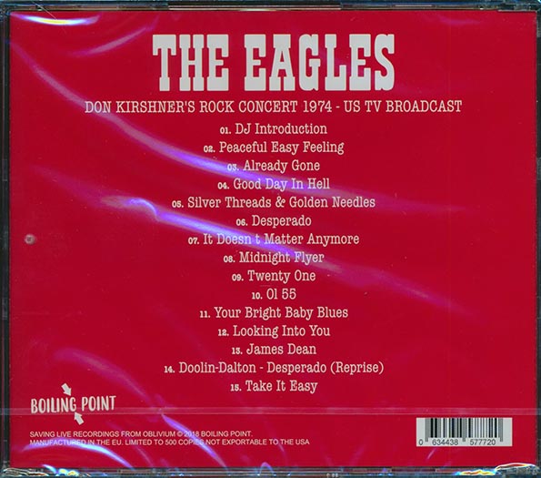 Eagles - Don Kirshner's Rock Concert 1974: US TV Broadcast
