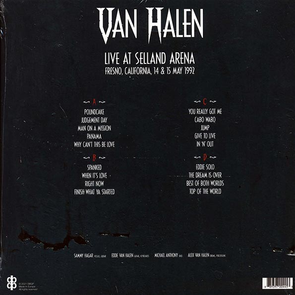 Van Halen - Live At Selland Arena, Fresno, California, 14 & 15 May 1992